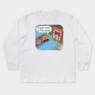 Spider Drive-Thru. Kids Long Sleeve T-Shirt